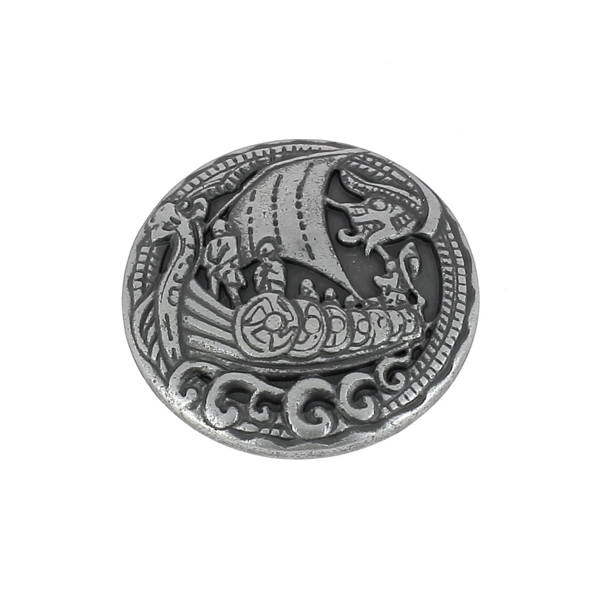 Concho à visser DRAKKAR de 25mm de marque Ivan, accessoire en métal avec fixation par vis, visible en image.