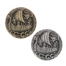 Concho à visser DRAKKAR Ivan, 25mm, accessoire en métal décoratif avec vis pour fixation facile.