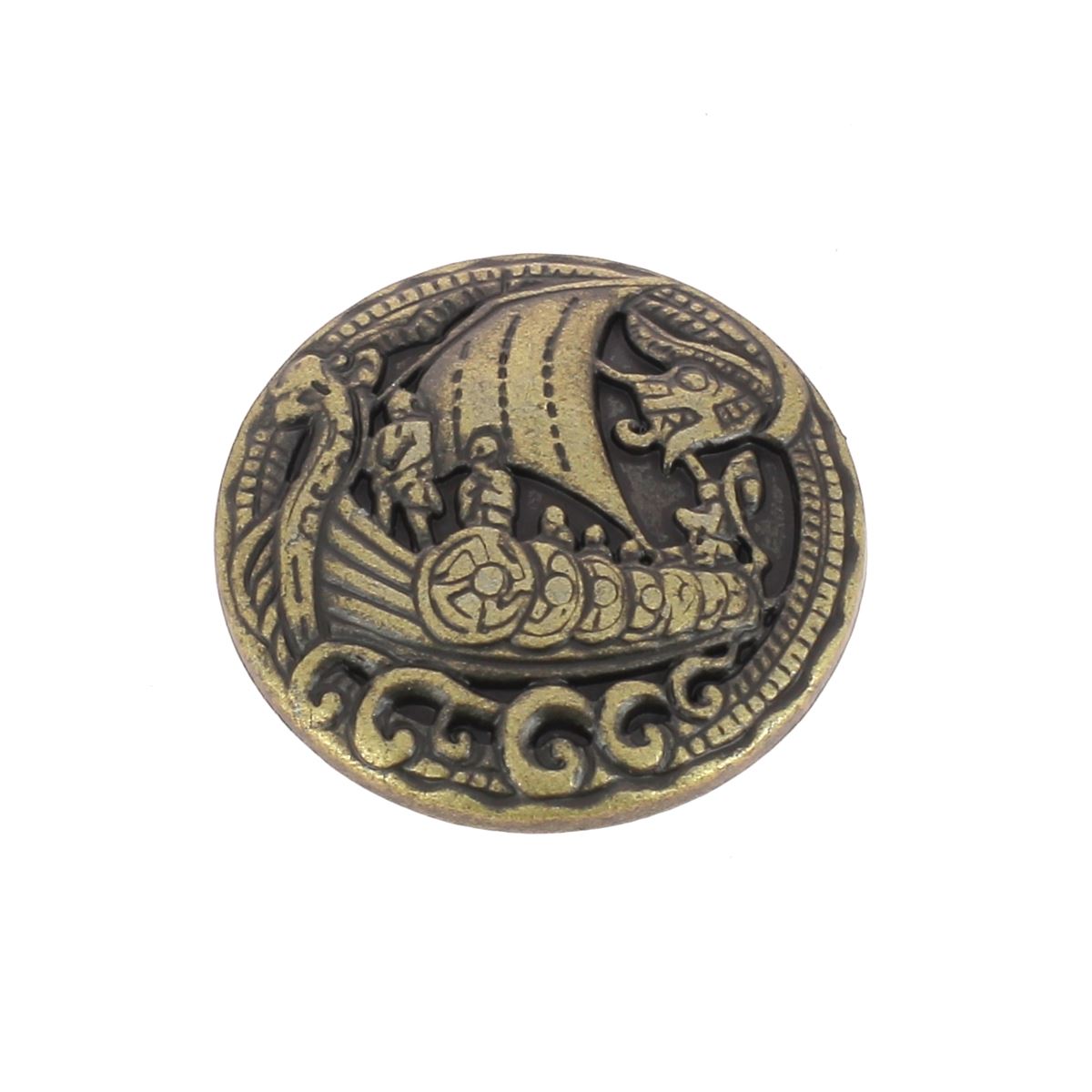 Concho à visser DRAKKAR Ivan, 25 mm, accessoires en métal avec motif décoratif pour vêtements ou sacs.