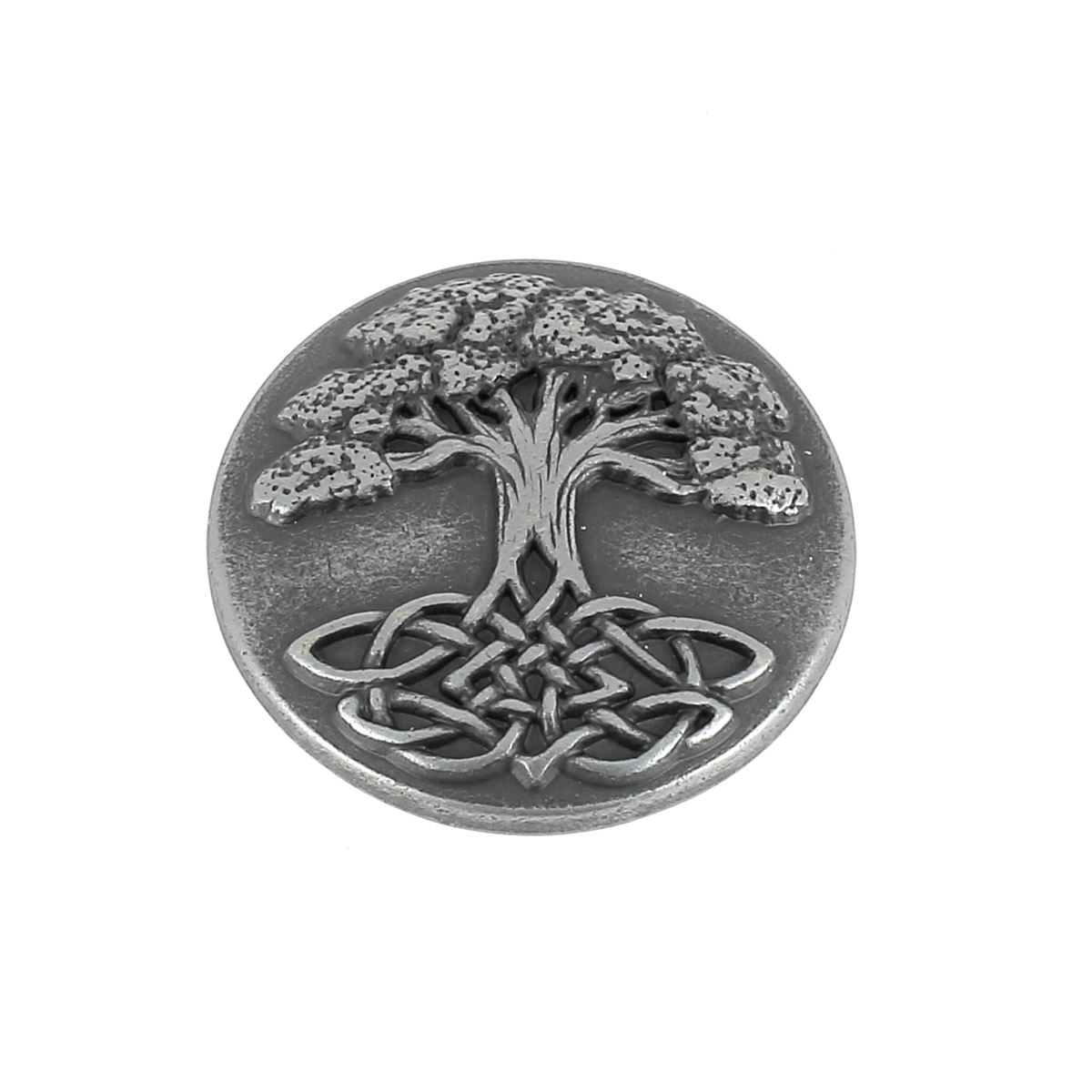 Concho à visser Ivan Arbre de Vie, 25mm, ornée d’un motif arbre de vie en métal pour accessoires.