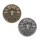 Concho à visser ARBRE DE VIE de 25mm, accessoire en métal de la marque Ivan, avec motif arbre de vie en relief.