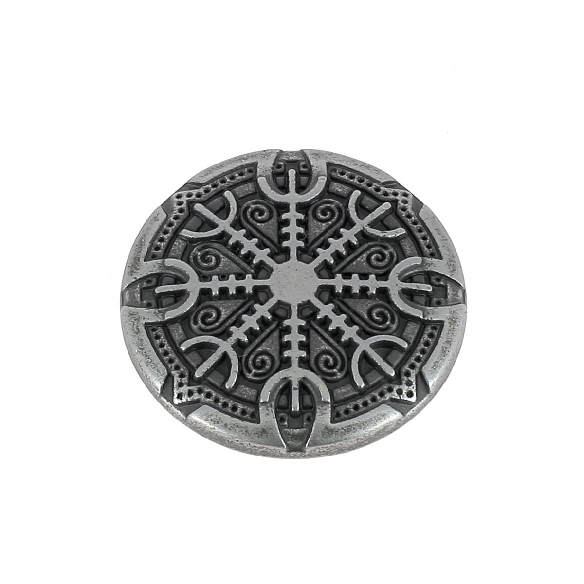 Concho à visser HELM OF AWE de 25mm de la marque Ivan, accessoire en métal avec motif ornemental visible sur l'image.