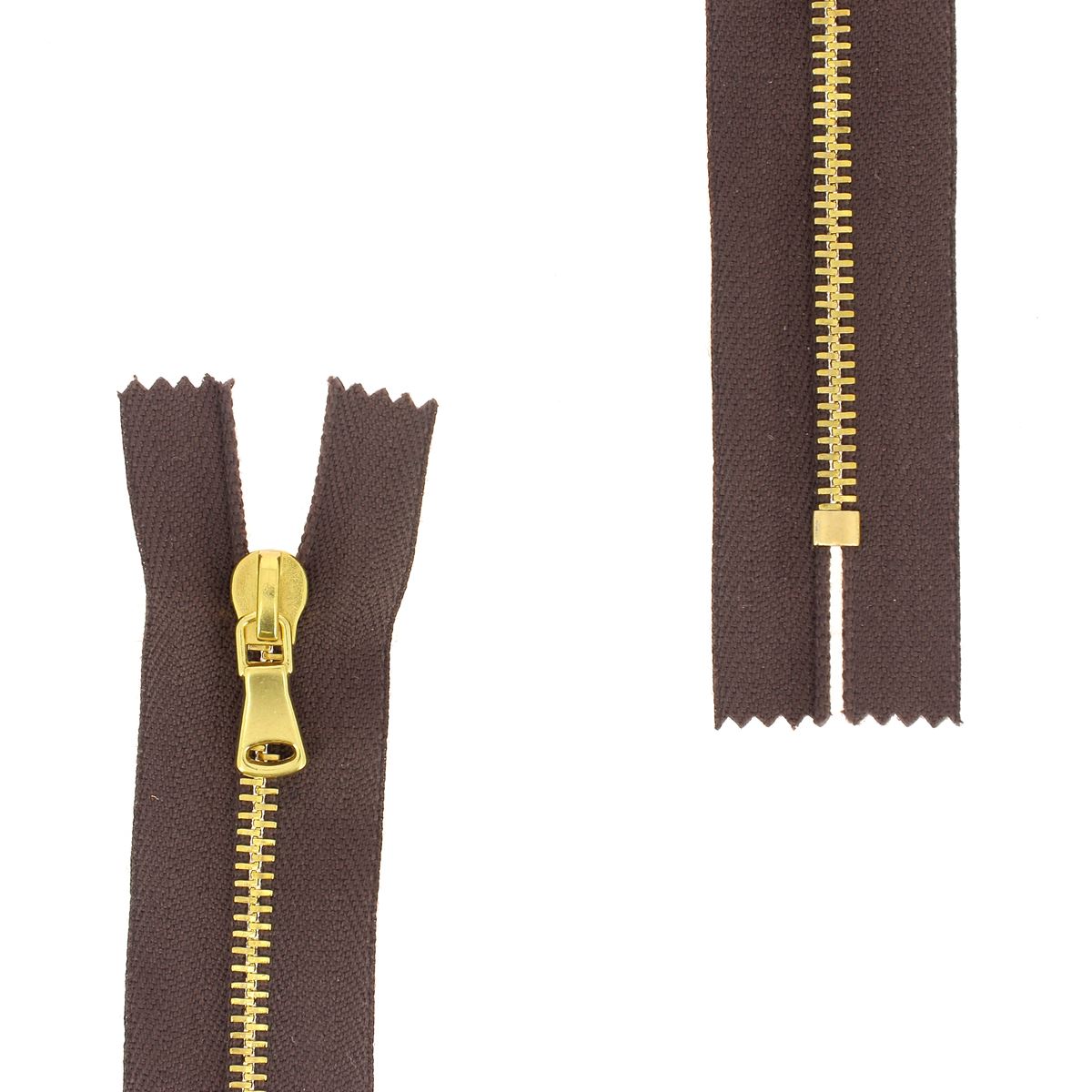 Fermeture à glissière en métal de 4mm de marque SUPRA, en laiton, pour couture et mercerie.