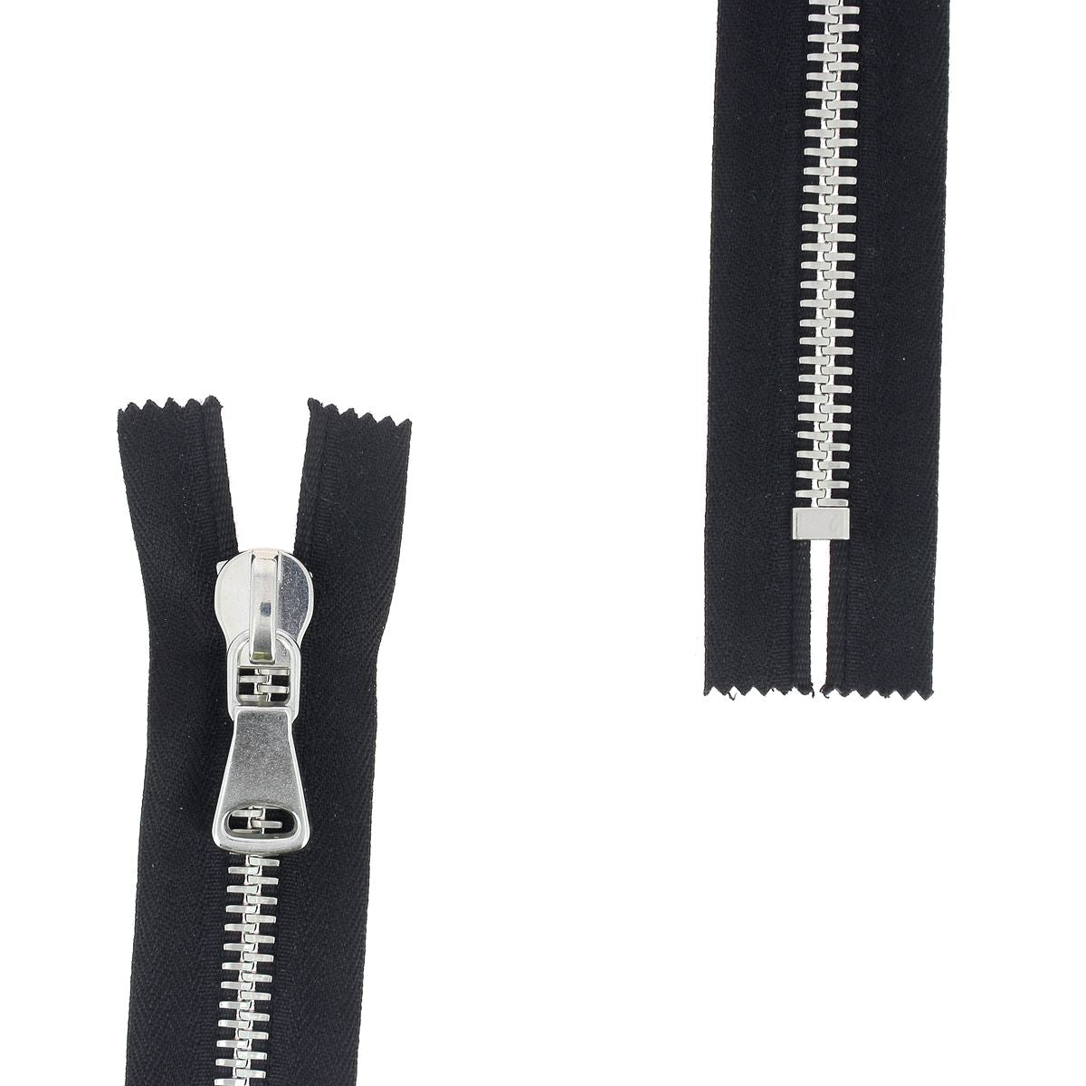 Fermeture à glissière MÉTAL 8mm - SUPRA - Nickelé - Deco Cuir