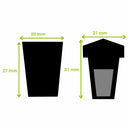 Fermeture de cartable TUCK de 21x31mm, accessoire pour sacs et bagages, montrant le mécanisme et la conception.