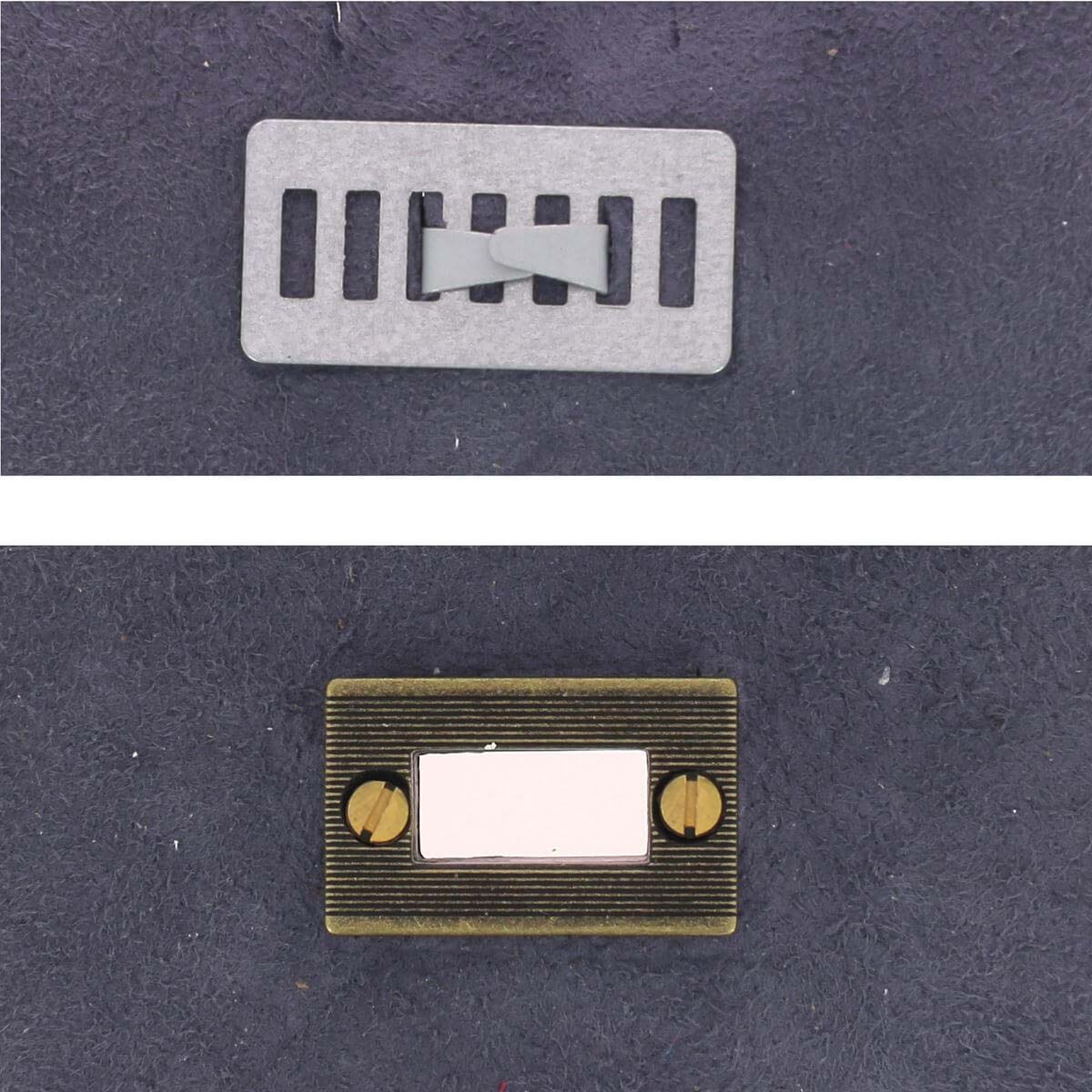Fermoir pour sac rectangle Autres, dimensions 17x27mm, accessoire en métal pour fermeture de sac.