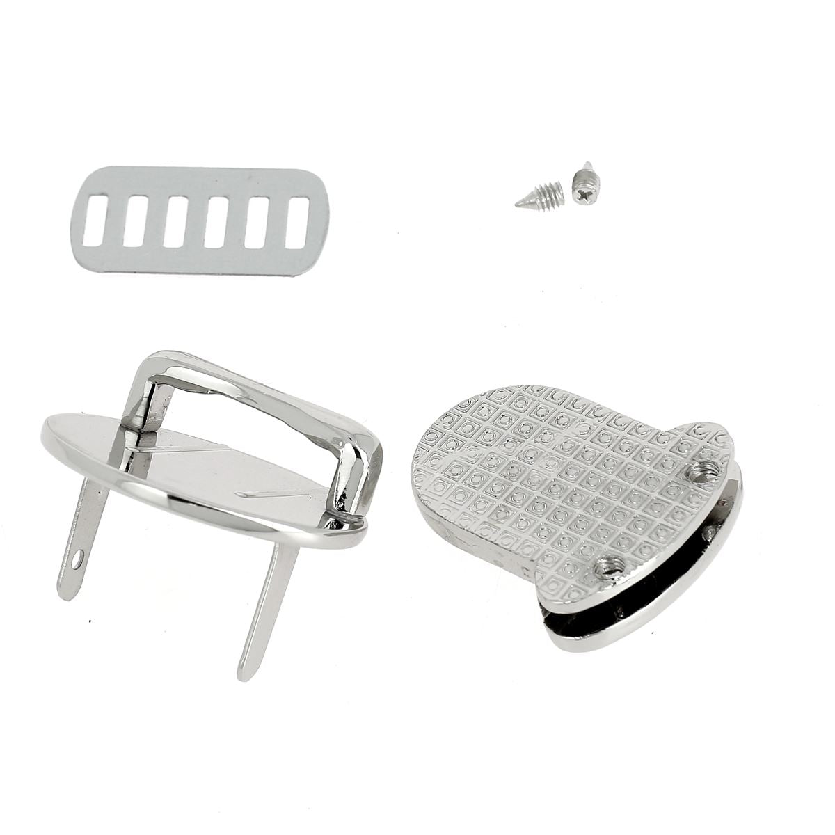 Fermeture de cartable TUCK 26x31mm en accessoire, montrant la pièce en métal pour fermeture robuste.