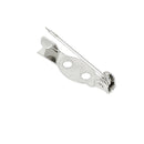 Broche épingle en acier de 23 mm, finition nickelée, accessoire de mode robuste et élégant.