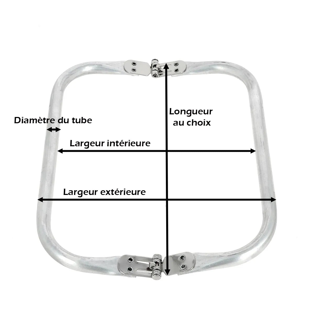 Fermoir tubulaire pour pochette et trousse - Mesures Deco Cuir