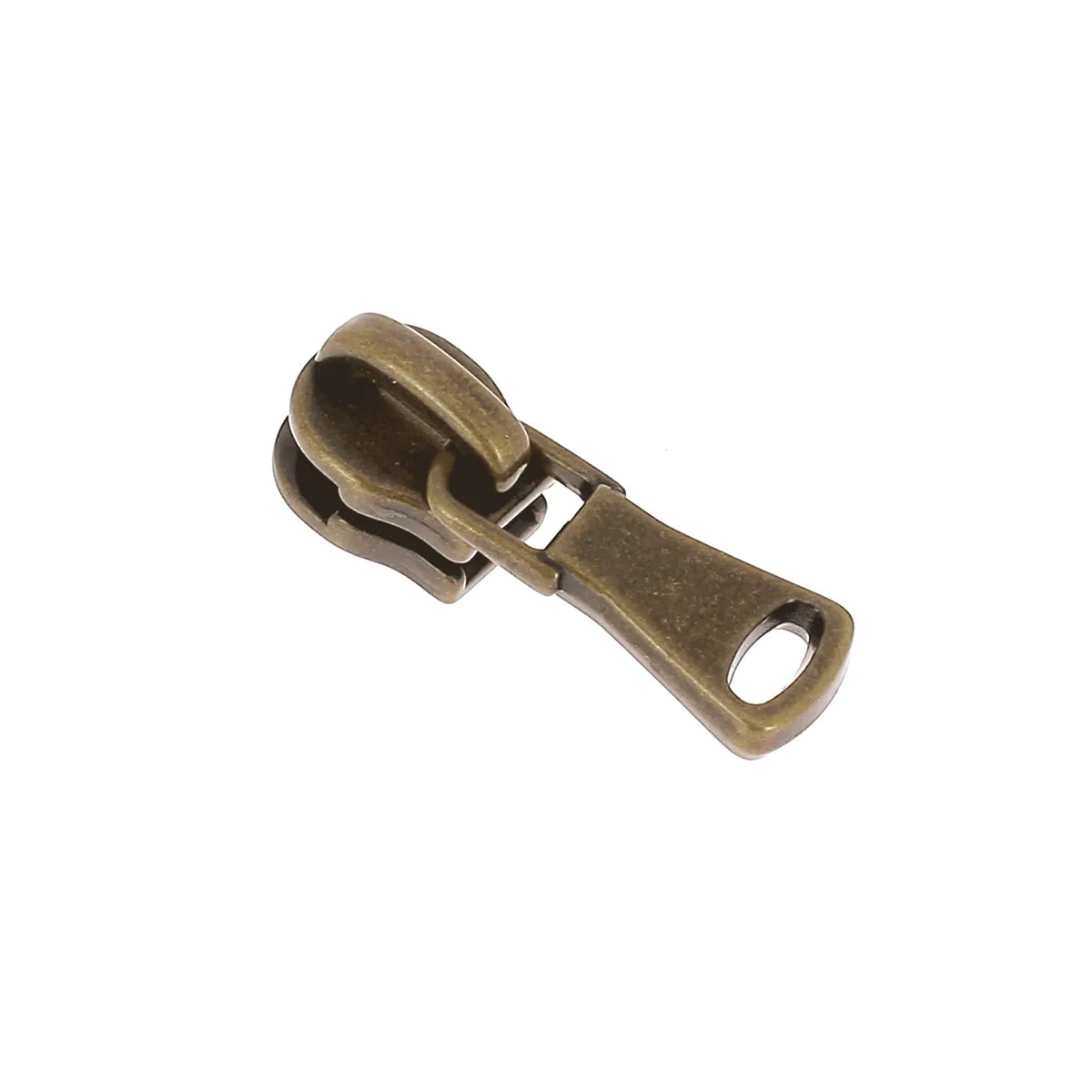 Curseur libre en finition laiton vieilli pour fermeture à glissière, largeur 4 mm