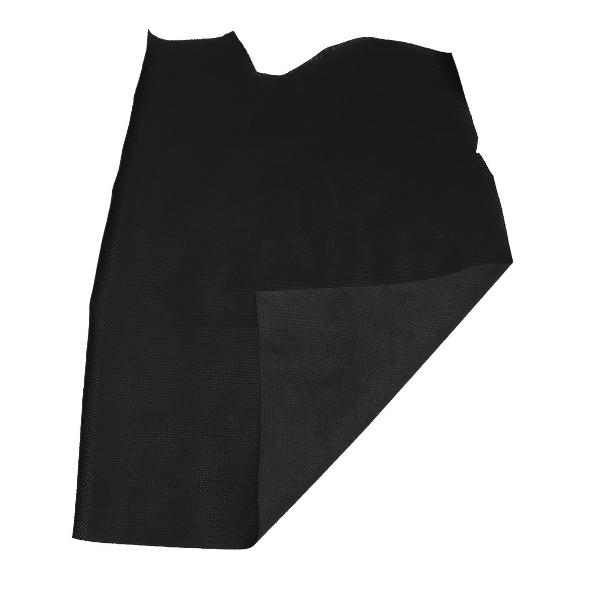 Demi peau de cuir automobile lisse perforé - NOIR AUT020
