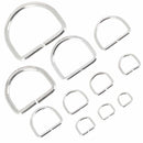 Anneau demi-rond en acier nickelé, bouclerie pour créations de bijoux, visible avec finition métallique brillante.