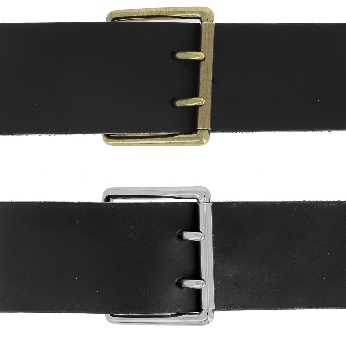 Boucle de ceinture en laiton massif NAO avec double ardillon et rouleau, accessoire pour ceinture en cuir.
