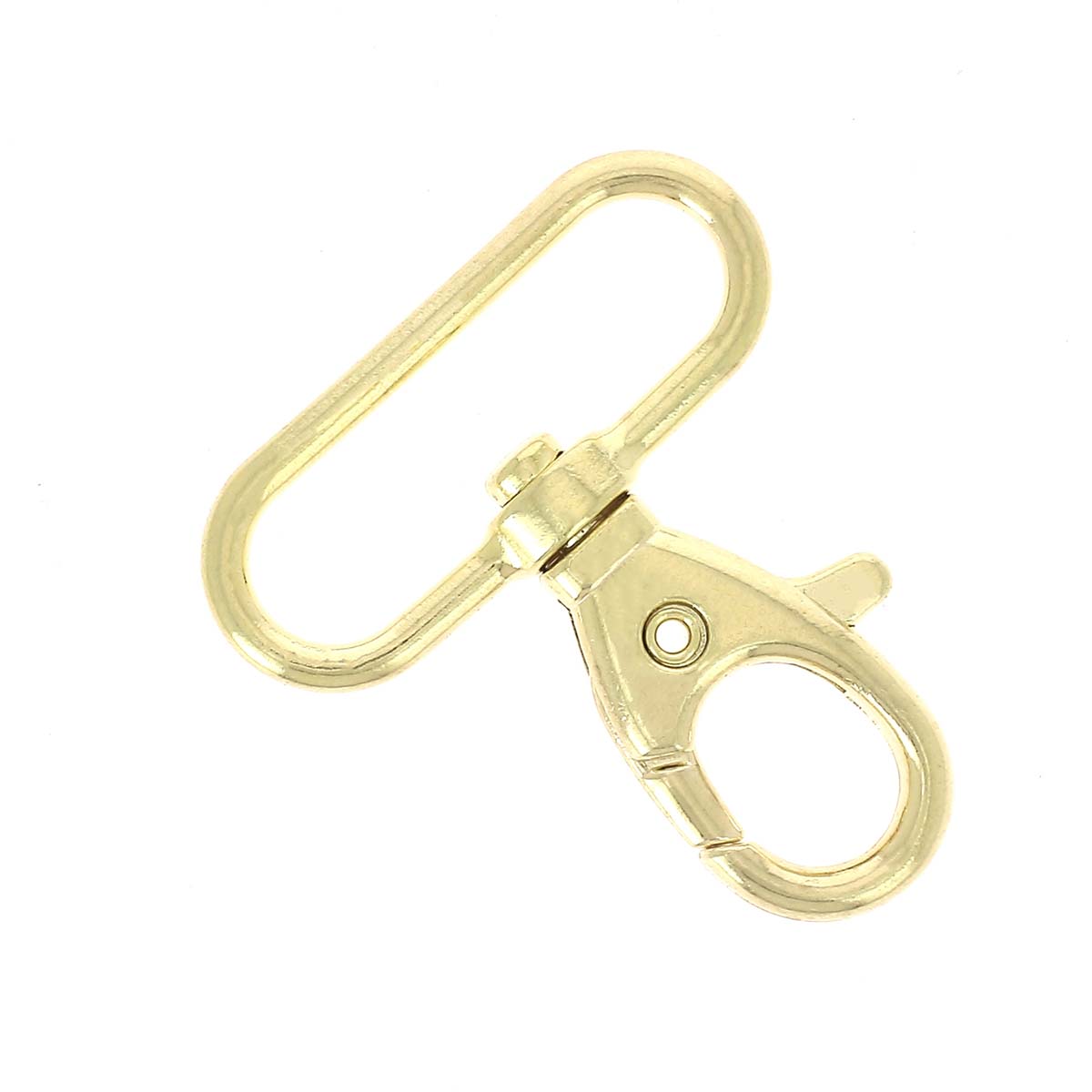 Mousqueton tournant en laiton de 30 mm, boucle de bouclerie robuste pour fixation sécurisée.