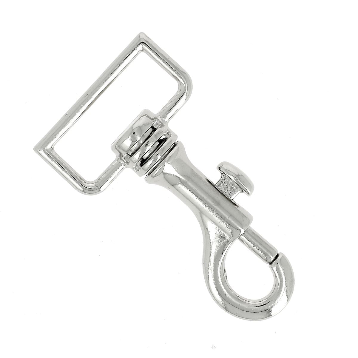 Mousqueton tournant à tirette en nickel, bouclerie de 30 mm pour fixation sécurisée et facile, conçu par Autres.