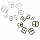 Mini boucles doubles en acier AZA, boucle de ceinture en laiton vieilli, détail de la boucle de bouclerie.