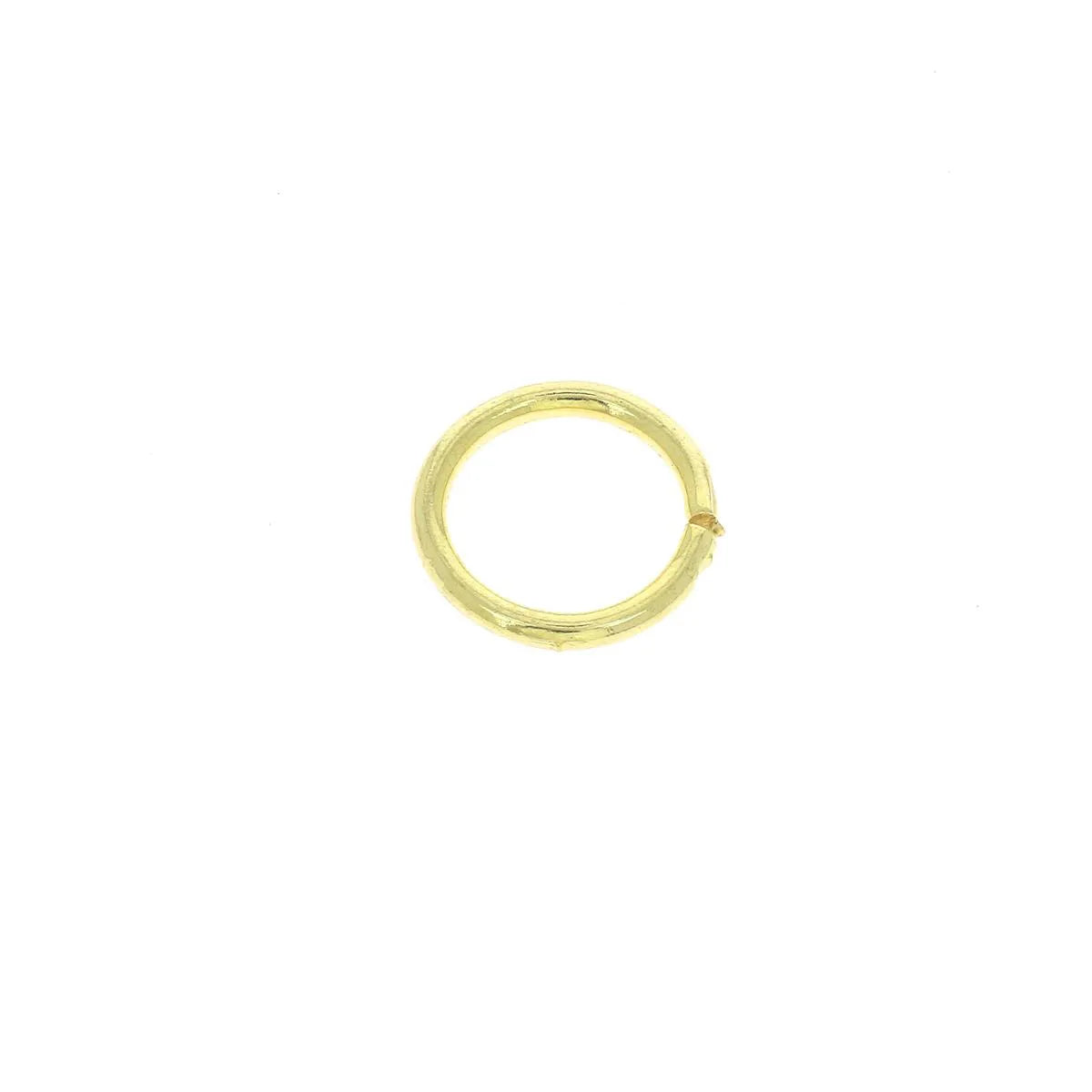 Anneau rond en acier et laiton, bouclerie de qualité pour bijoux, avec finition métallique brillante.