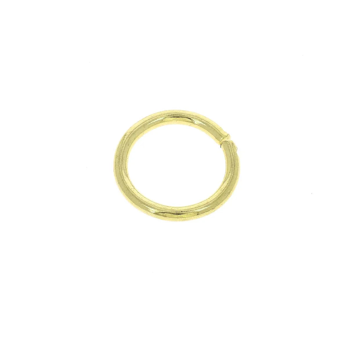 Anneau rond en acier et laiton, bouclerie de haute qualité, avec finition métallique dorée, destiné à la bijouterie ou création artisanale