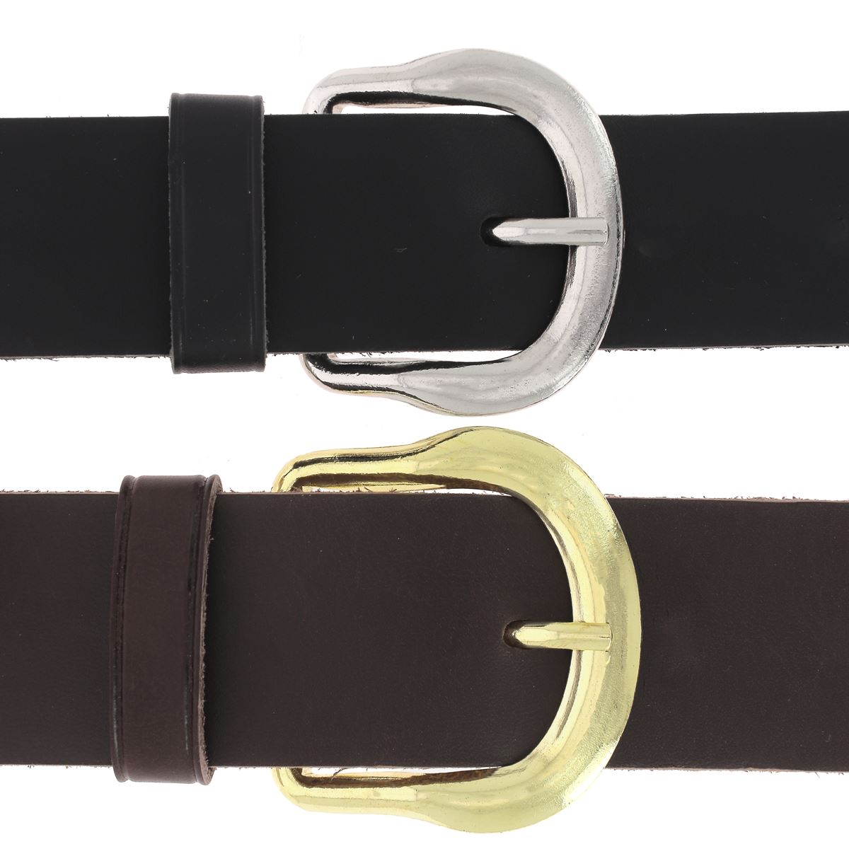 Boucle de ceinture en acier BIS, boucle en demi-rond estampée, pièce de bouclerie robuste pour accessoires de mode.