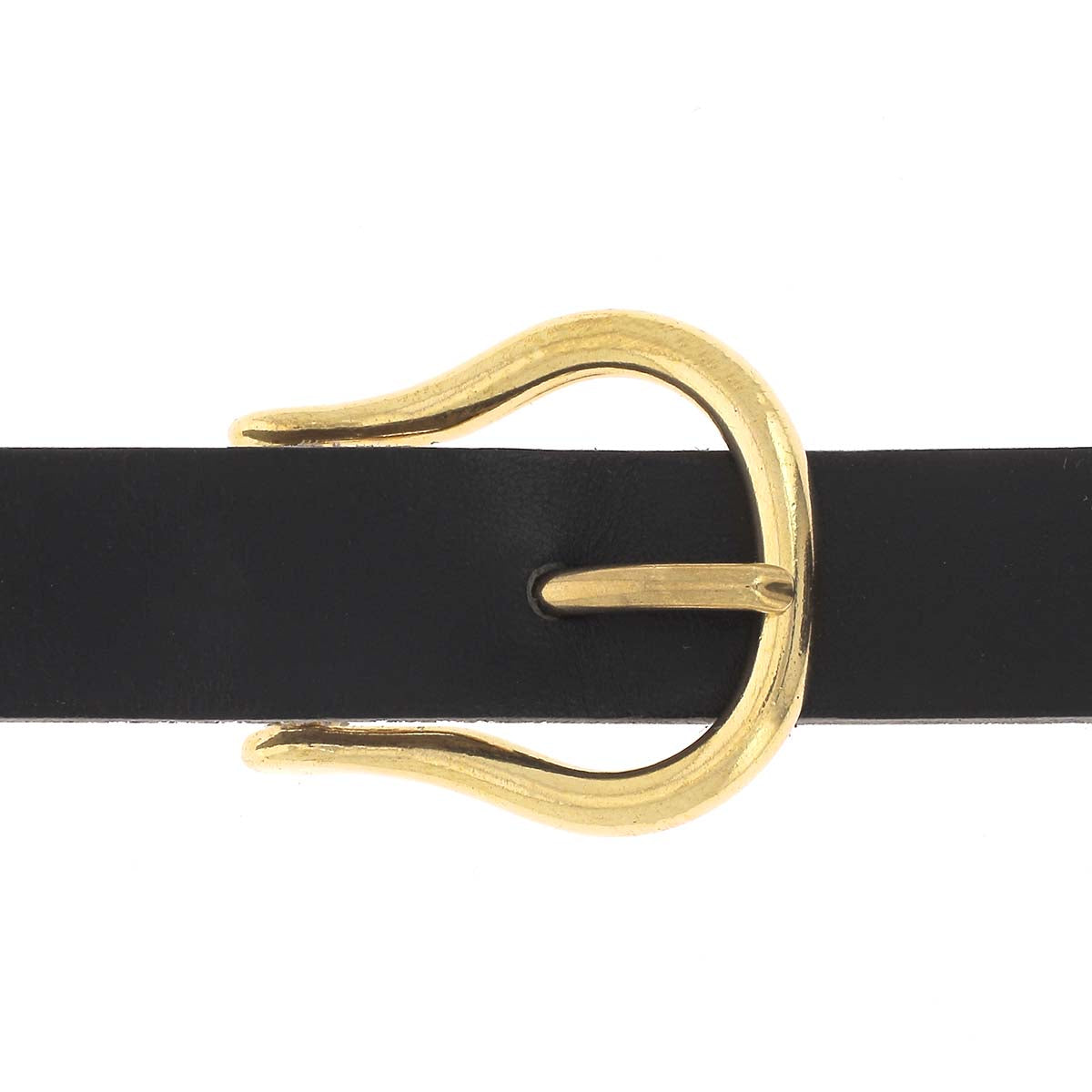 Boucle de ceinture en laiton LYR de Poursin, boucle de ceinture élégante en laiton avec finition polie.