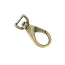 Mousqueton tournant ovale en bouclerie demi-ronde, finition métallique, conçu pour l'attache sécurisée et facile.