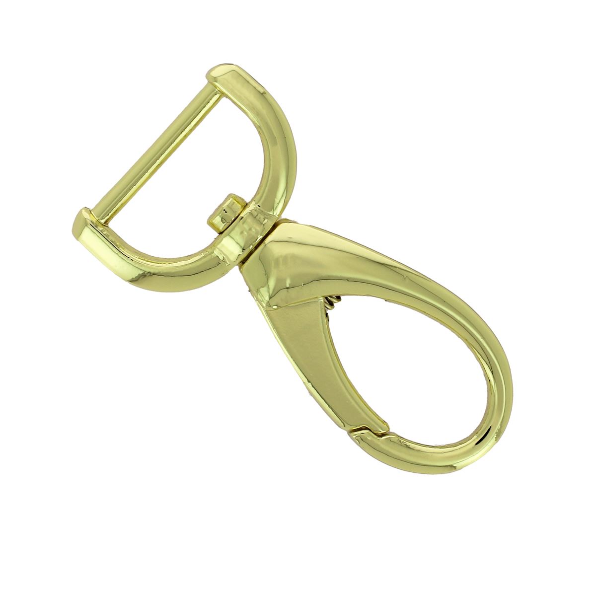 Bouclerie Mousqueton tournant ovale en acier, attache demi-ronde pour fixation sécurisée, image montrant le produit.