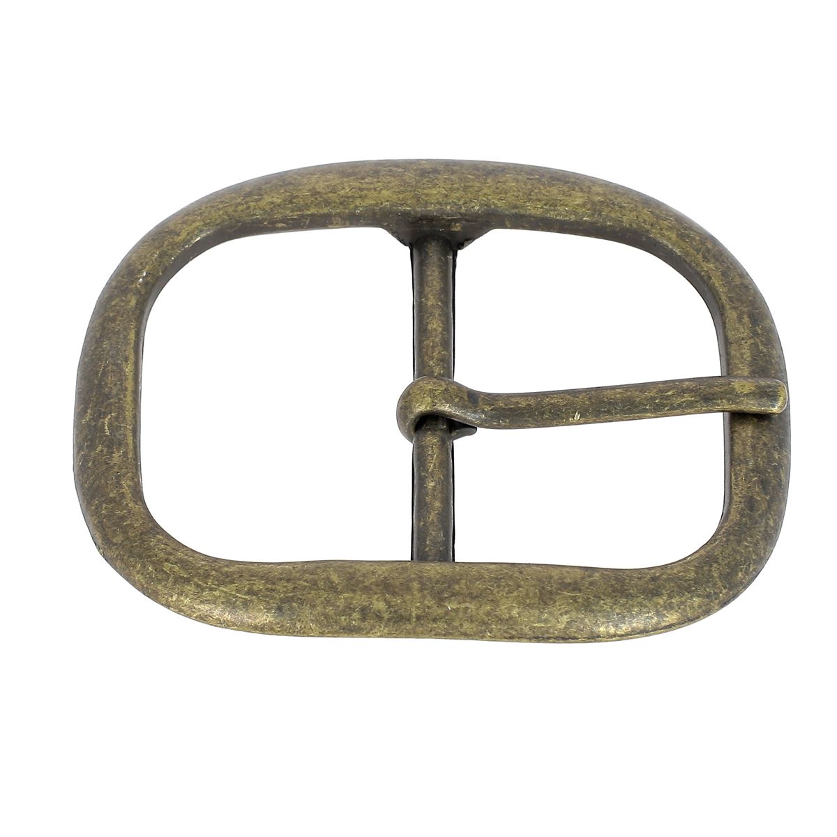 Boucle de ceinture double LOÉ en acier, bouclerie robuste pour ceinture, vue en gros plan sur la boucle en métal.