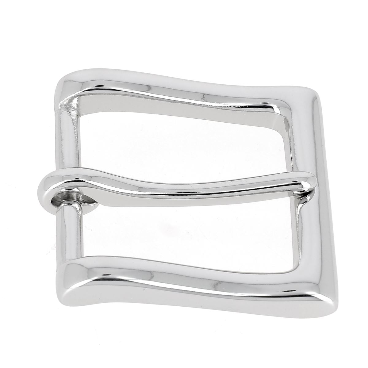 Boucle de ceinture Ivan Bandera en bouclerie, finition métallique élégante, vue de face sur fond blanc.