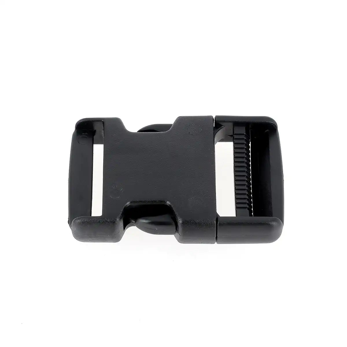 Boucle clip à ouverture rapide en plastique noir pour lanière de largeur 4 cm