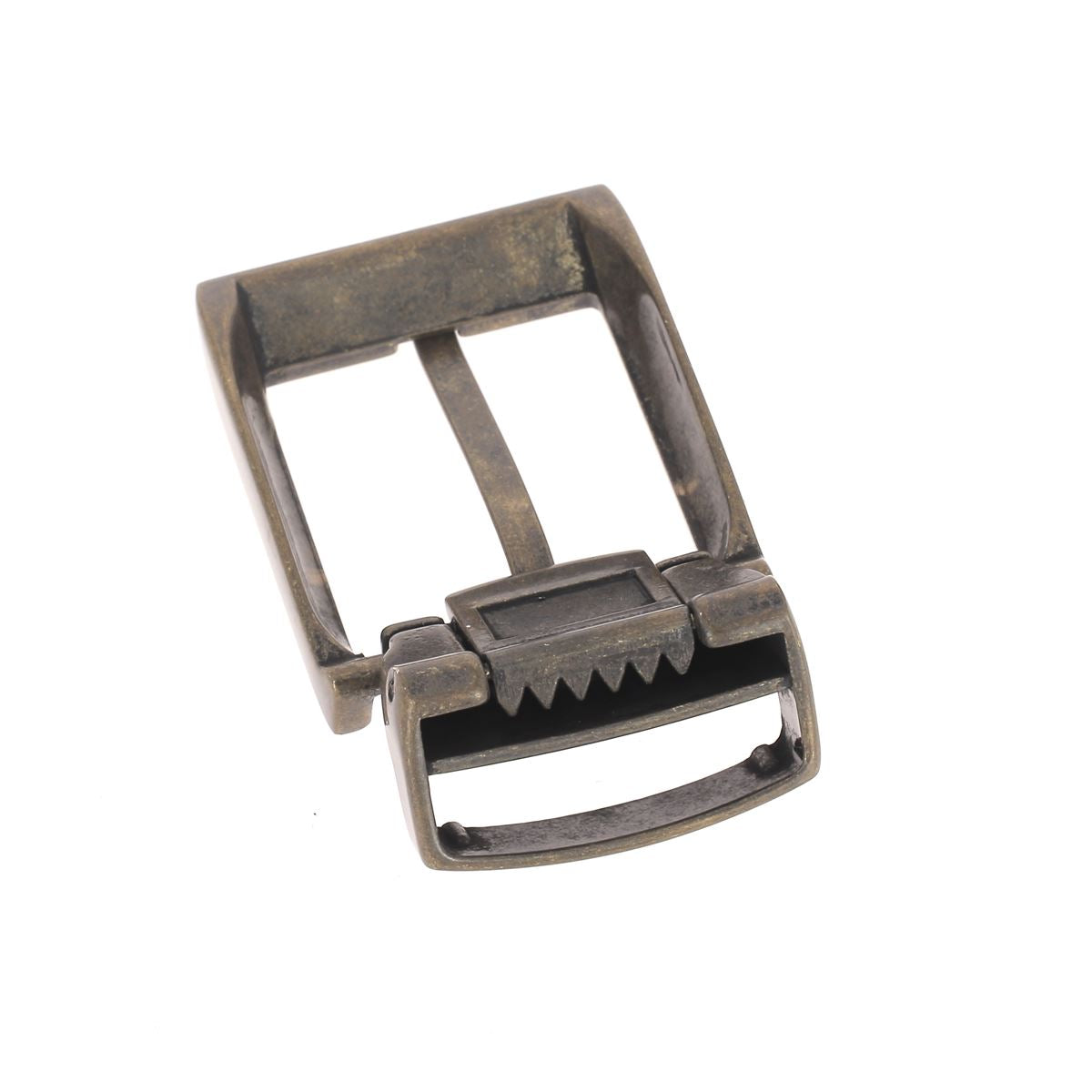 Boucle de ceinture à griffe OLI en laiton vieilli, 30mm, pièce de bouclerie pour ceinture en cuir ou autres matériaux.