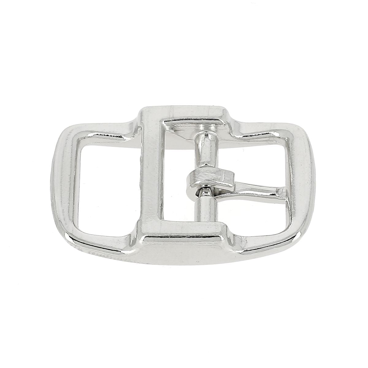 Boucle double barre NIN en nickel, boucle de cliquet en fer, pour fer à cheval ou autre équipement équestre.