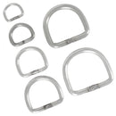 Anneau demi-rond soudé en inox, pièce de bouclerie robuste pour fabrication artisanale ou industrielle.