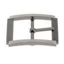 Boucle de ceinture double RUZ en canon de fusil satiné, 35 mm, accessoire de bouclerie pour ceinture élégante.