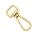 Mousqueton tournant à double articulation Doré clair, attache rectangle de 15mm, boucle de fixation en matériel robuste.