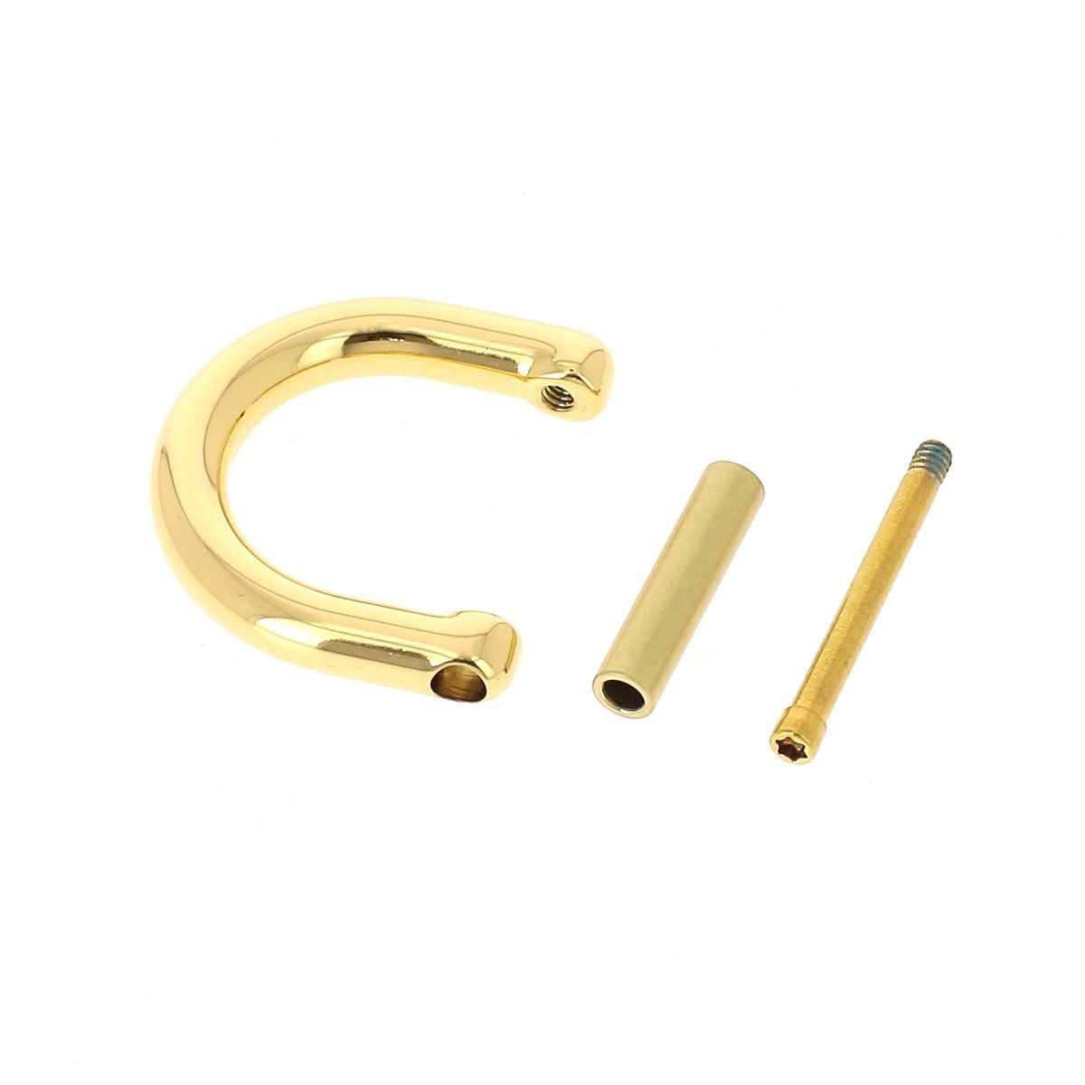 Poignée à rouleau en laiton doré luxe, 15mm, bouclerie à visser, visible avec finition élégante et détails métalliques.
