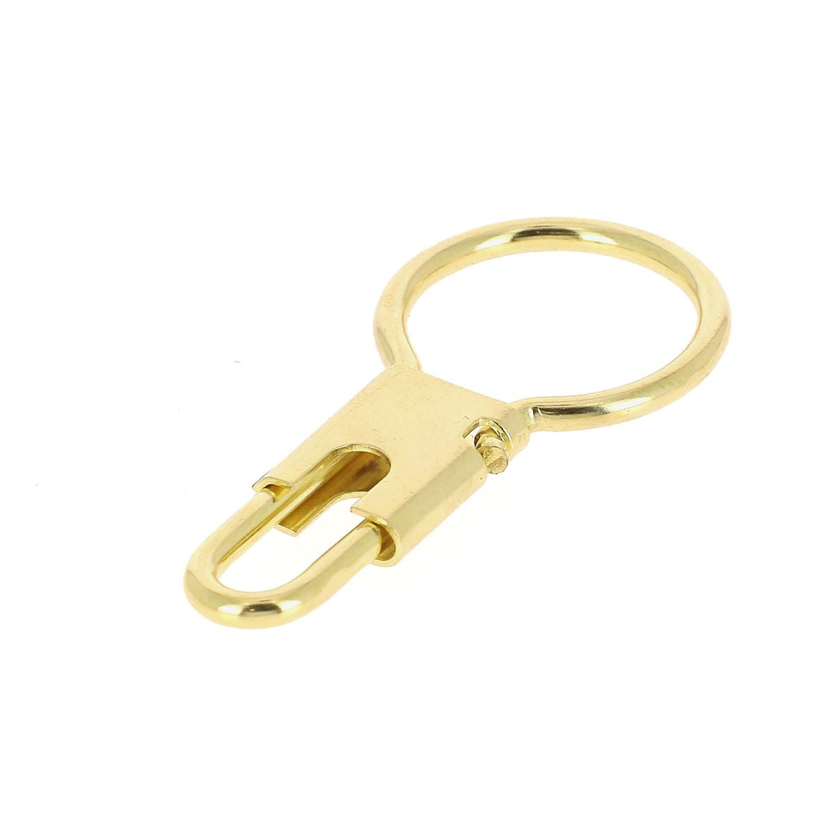 Anneau de porte-clés coulissant en bouclerie, fabriqué par Autres, visible avec un mécanisme de glissement.