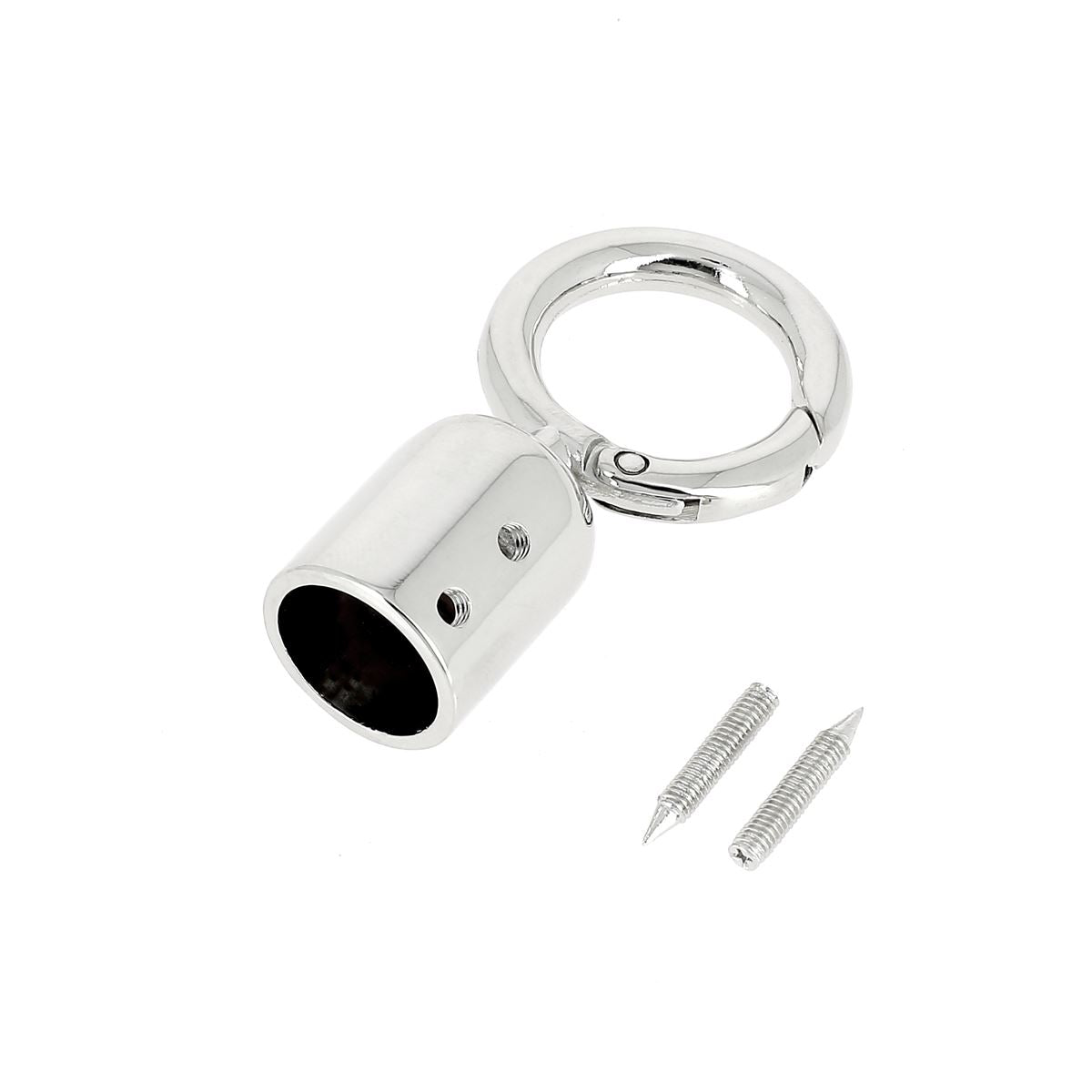 Porte-clé pompon rond de 13 mm avec mousqueton, boucle métallique, idéal pour accessoires ou clés, coloris variés.