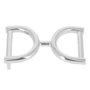 Boucle de ceinturon mors BAI en nickel, boucle de ceinturon en acier pour équipement équestre, vue en détail.