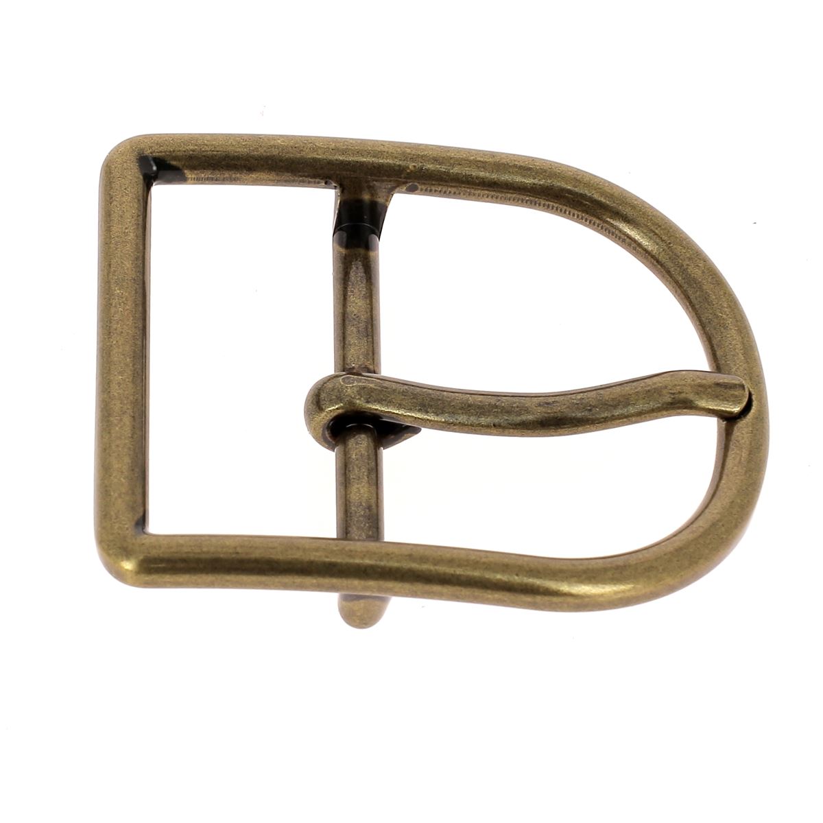 Boucle de ceinture double GEM en laiton vieilli, 35 mm, accessoire de bouclerie pour ceintures en cuir.