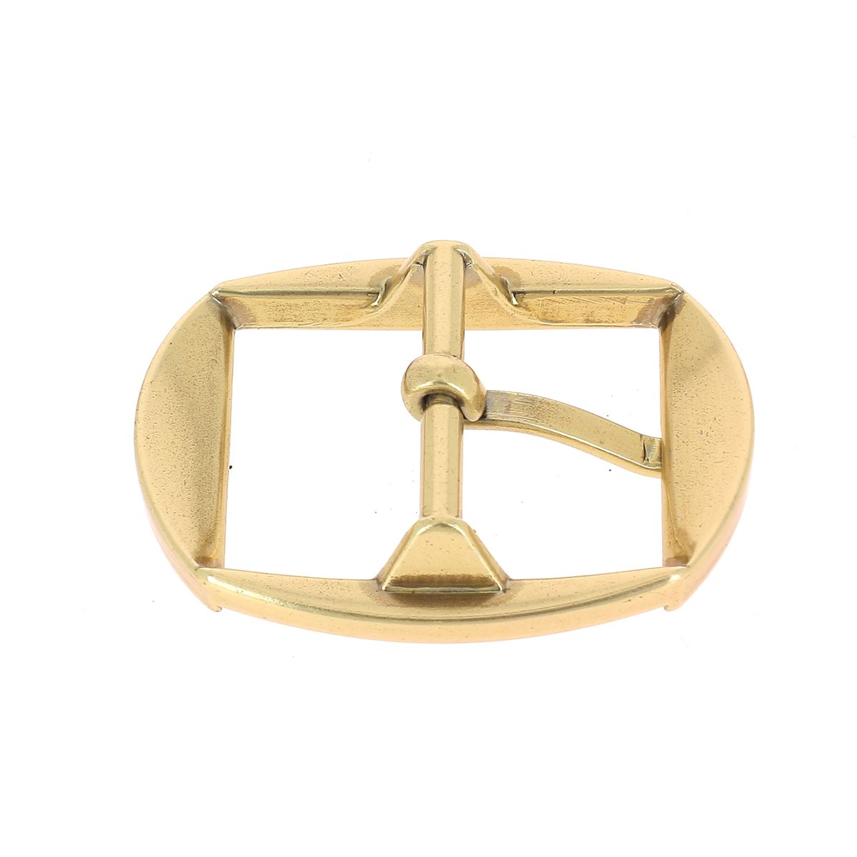 Boucle de ceinture double en laiton satiné vert de 30mm, pièce de bouclerie pour ceinture élégante.