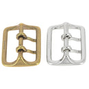 Boucle de ceinture en laiton DAI, double ardillon, 40 mm, bouclerie robuste pour ceinture élégante.