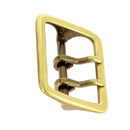Boucle de ceinture en laiton double ardillon, 40mm, pour ceinture robuste et élégante, fabrication de qualité.