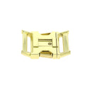 Fermeture clip en laiton pour bouclerie, finition métallique, visible sur fond clair.