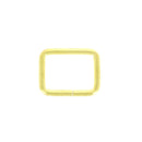 Passant rectangulaire en laiton avec fil épais, utilisé en bouclerie, montrant sa surface en laiton brillant et sa forme rectangulaire.