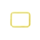 Passant rectangulaire en laiton avec fil épais, pièce de bouclerie pour fabrication de bijoux ou accessoires.