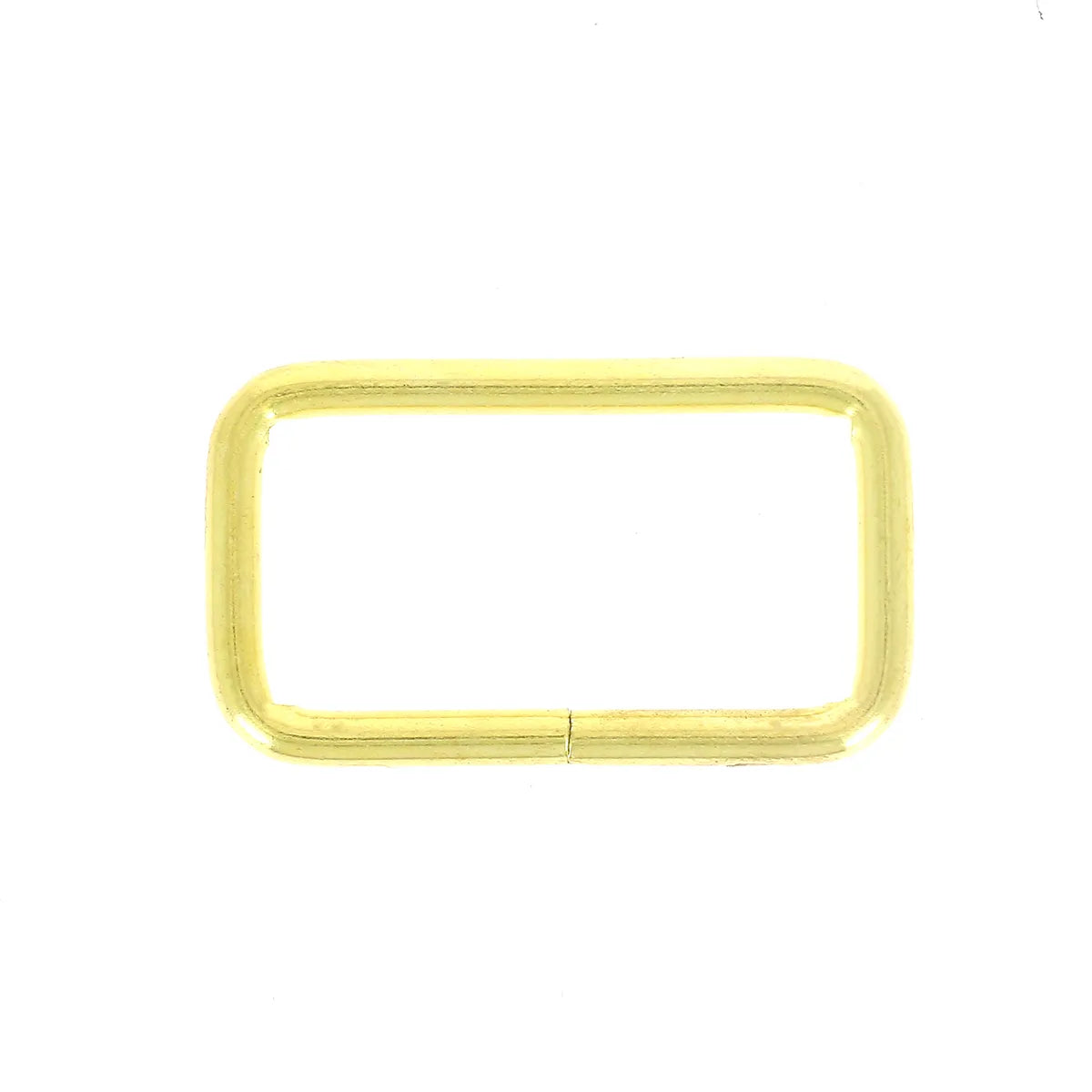 Passant rectangulaire en laiton avec fil épais, pièce de bouclerie pour fixation ou finition.
