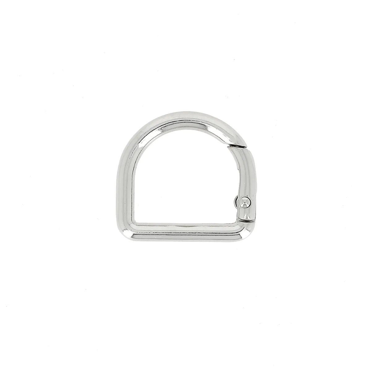 Mousqueton demi-rond pour maroquinerie - 20mm - Nickelé