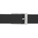 Ceinture en cuir noire de 3,5 cm de large avec boucle DIB nickelé
