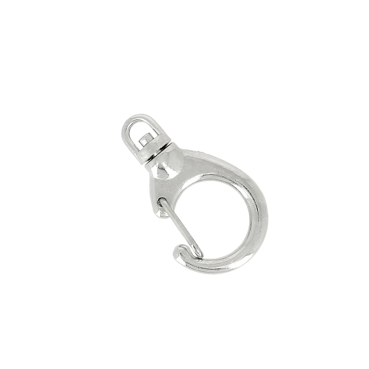 Petit mousqueton tournant pour porte clé  nickelé