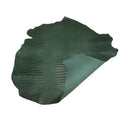 Peau de cuir de basane imitation crocodile verte, peau entière de haute qualité, aspect élégant et texturé.